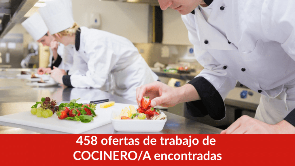 458 ofertas de trabajo de COCINERO/A encontradas