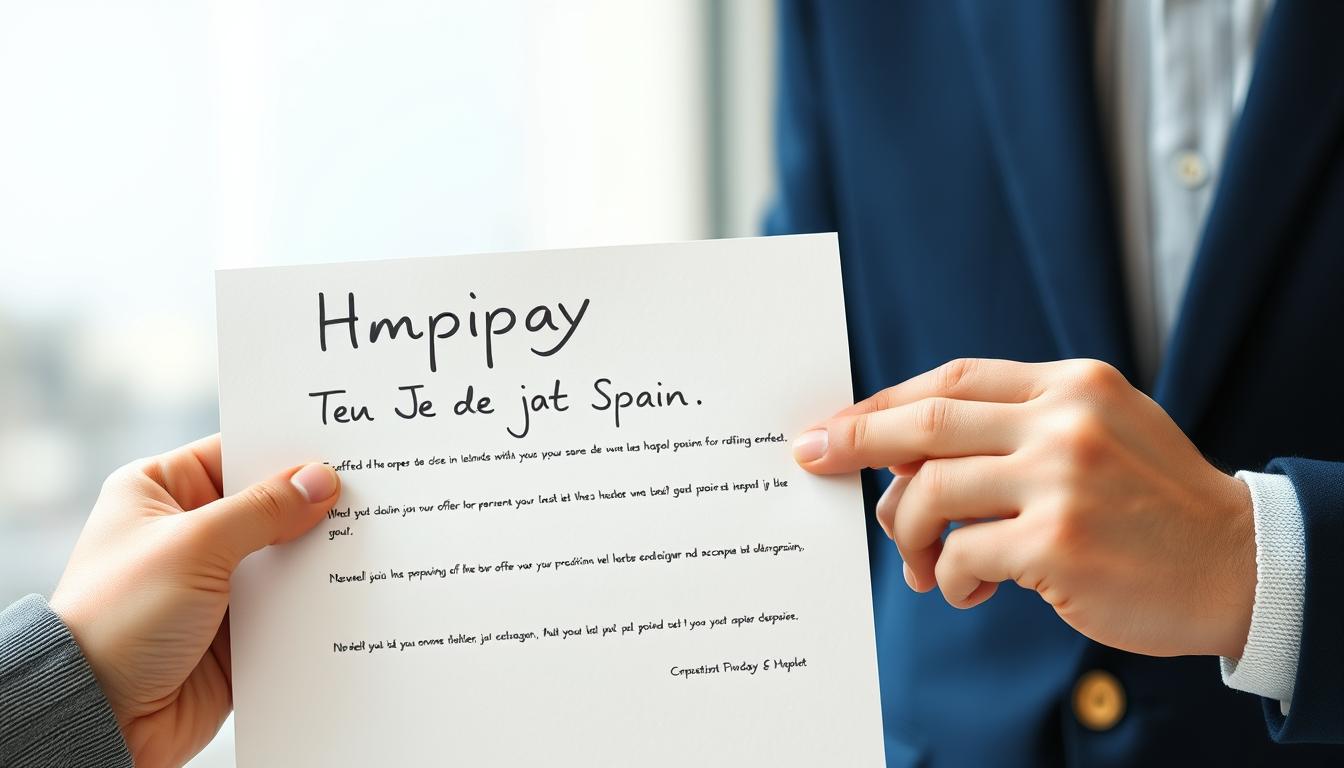 Profesional feliz tras recibir una oferta de trabajo en España