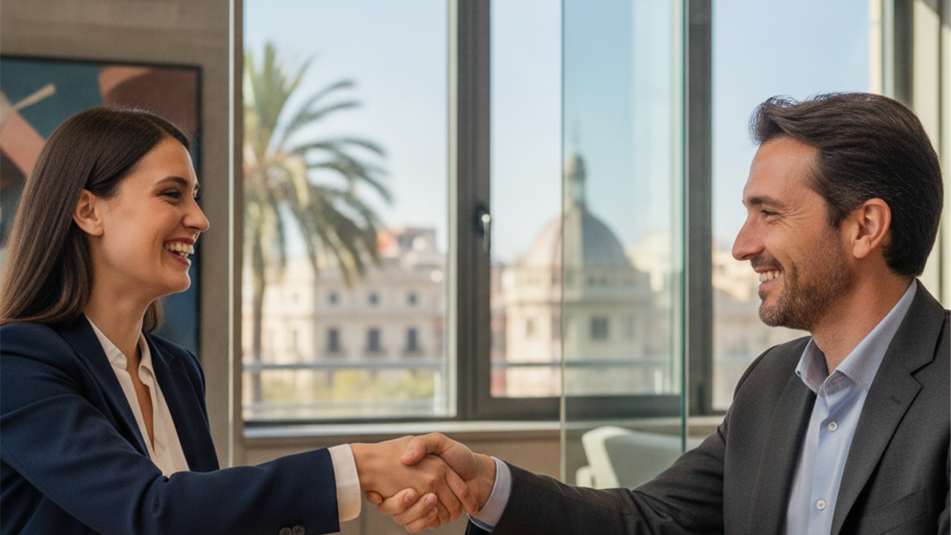 persona revisando documentos de una oferta de empleo en España