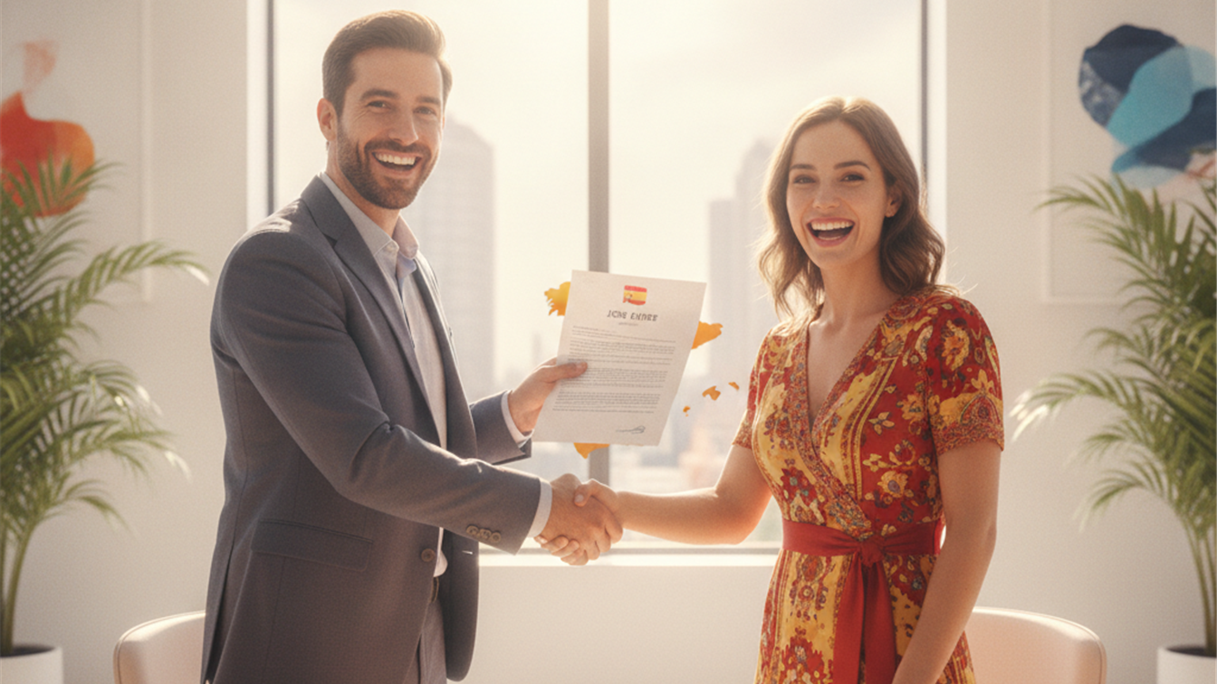 Profesionales celebrando nuevo empleo en España agosto 2026
