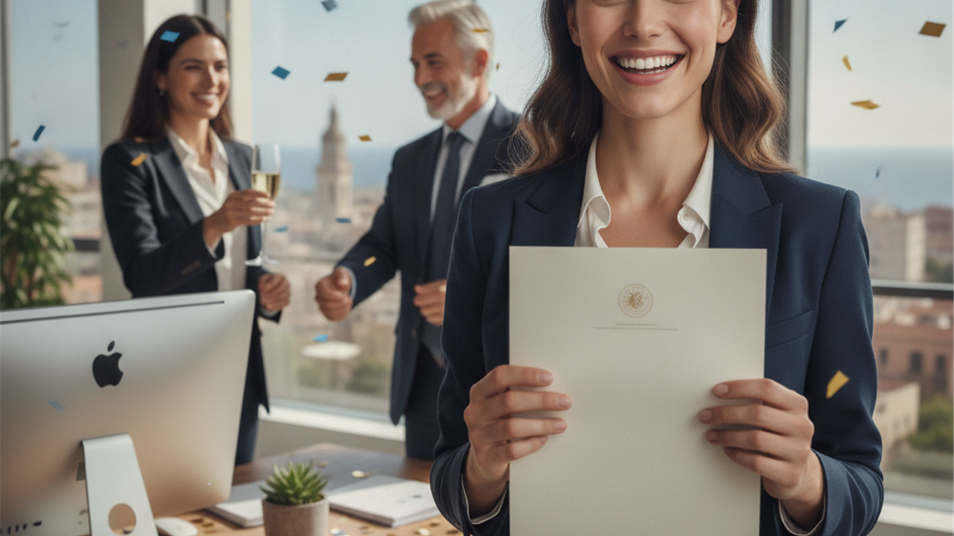 persona con documentos de oferta de empleo España