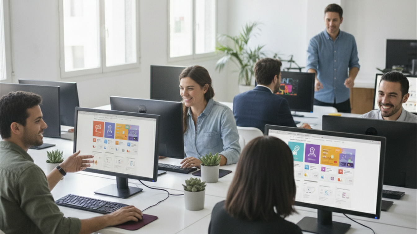 Profesionales trabajando en busca de empleo en España