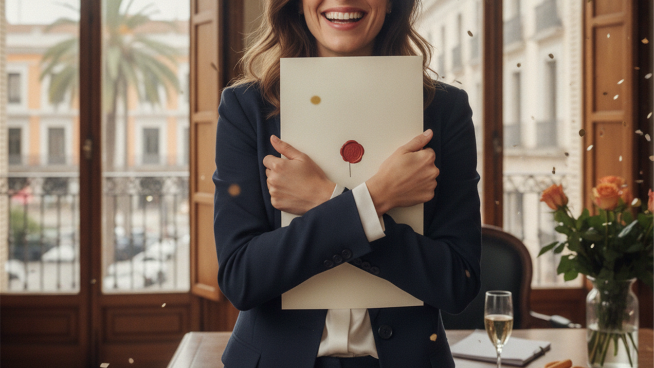profesional con carta de oferta de trabajo Espana 2026