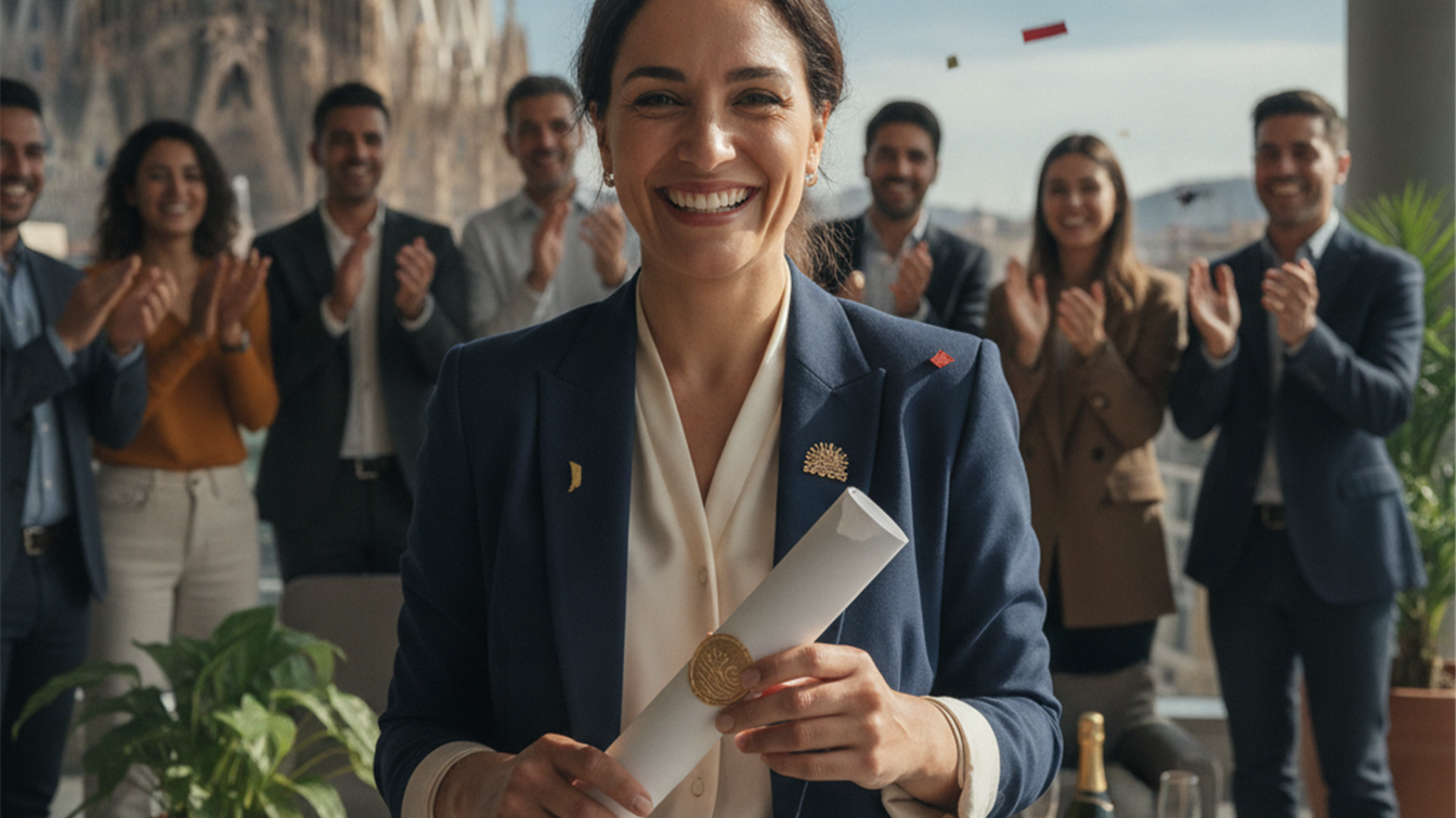 Profesional recibiendo oferta de trabajo en España