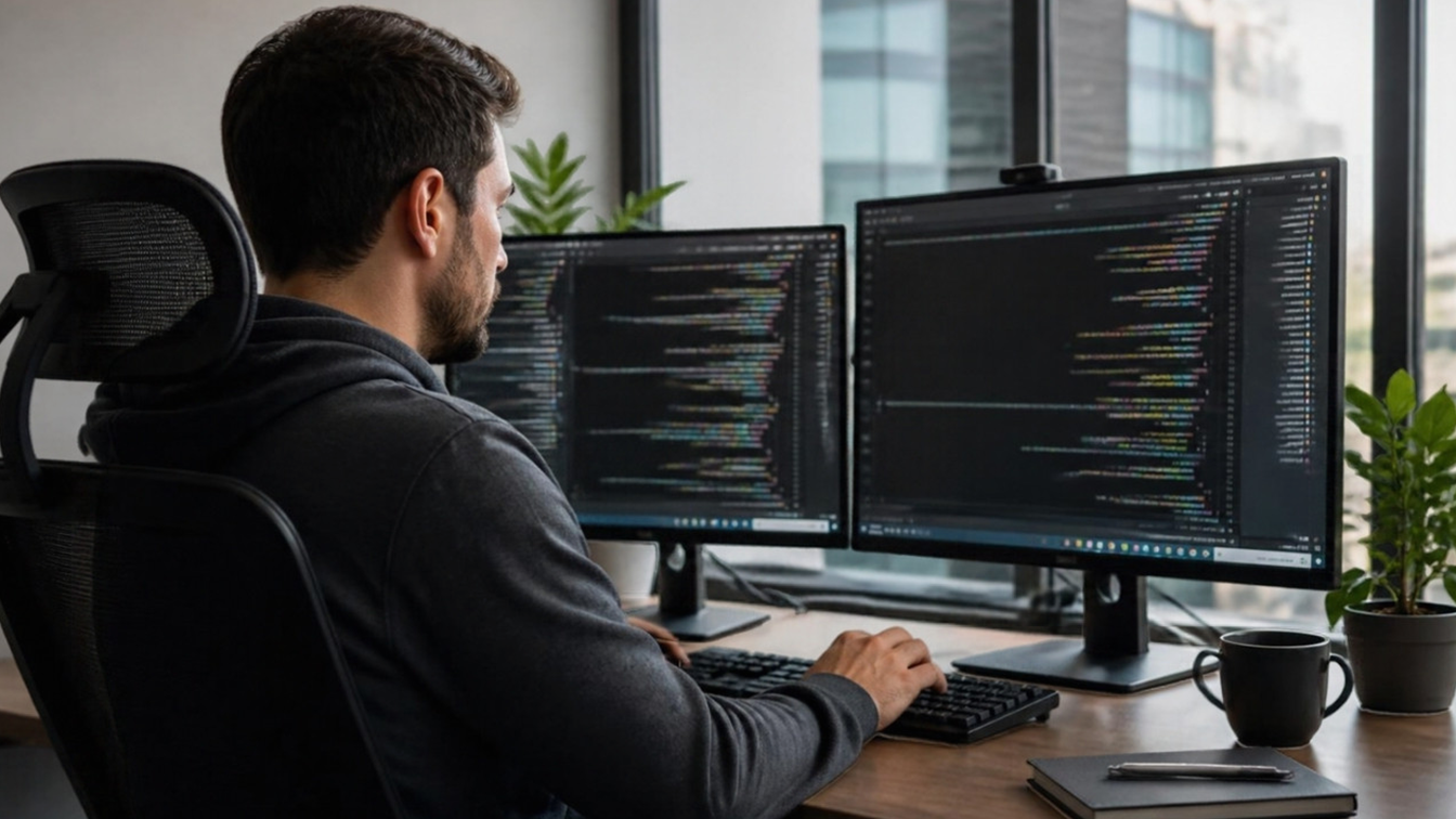 Profesionales trabajando en una oficina moderna en España